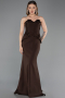 Abendkleid im Meerjungfrau-Stil Lang Braun ABU6255