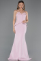 Abendkleid im Meerjungfrau-Stil Lang Puder ABU6255