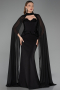 Abendkleid im Meerjungfrau-Stil Lang Schwarz ABU6255
