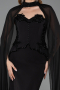 Abendkleid im Meerjungfrau-Stil Lang Schwarz ABU6255