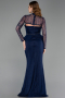 Abendkleid Lang Spitze Marineblau ABU6278