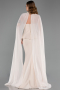 Abendkleid im Meerjungfrau-Stil Lang Beige ABU6255