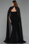 Abendkleid im Meerjungfrau-Stil Lang Schwarz ABU6255