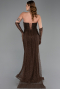 Abendkleid im Meerjungfrau-Stil Lang Spitze Braun ABU6256