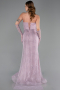 Abendkleid im Meerjungfrau-Stil Lang Spitze Lavendel ABU6256