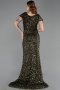 Abendkleid in Übergröße Lang Schuppig Khaki ABU6282