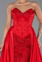 Abendkleid Lang Satin Rot ABU6293