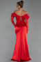 Abendkleid Lang Satin Rot ABU5829
