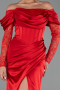 Abendkleid Lang Satin Rot ABU5829