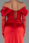 Abendkleid Lang Satin Rot ABU5829