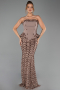 Abendkleid Lang Schuppig Hellbraun ABU5919