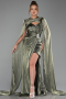 Abendkleid Lang Chiffon Khaki ABU6296