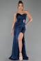 Abendkleid Lang Chiffon Marineblau ABU6296