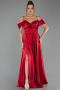 Abendkleid Lang Satin Weinrot ABU6297