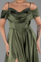Abendkleid Lang Satin Khaki ABU6297