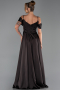 Abendkleid Lang Satin Braun ABU6297