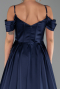 Abendkleid Lang Satin Marineblau ABU6297
