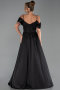 Abendkleid Lang Satin Schwarz ABU6297