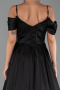 Abendkleid Lang Satin Schwarz ABU6297