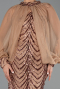 Abendkleid Lang Schuppig Kupfer ABU6298