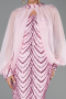 Abendkleid Lang Schuppig Puder ABU6298