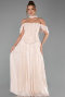 Abschlusskleid Lang Chiffon Beige ABU6300