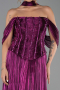 Abschlusskleid Lang Chiffon Fuchsie ABU6300