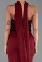 Abendkleid im Meerjungfrau-Stil Lang Weinrot ABU5924