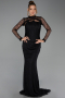 Abendkleid Lang Spitze Schwarz ABU6207