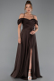 Abendkleid Lang Satin Braun ABU4703