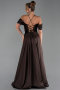 Abendkleid Lang Satin Braun ABU4703