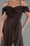 Abendkleid Lang Satin Braun ABU4703