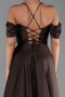 Abendkleid Lang Satin Braun ABU4703