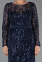 Abendkleid Lang Perlenbesetzt Marineblau ABU5649