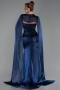 Abendkleid Lang Chiffon Marineblau ABU6296