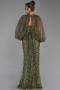 Abendkleid Lang Schuppig Khaki ABU6298