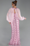 Abendkleid Lang Schuppig Puder ABU6298