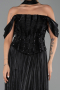 Abschlusskleid Lang Chiffon Schwarz ABU6300
