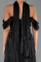Abschlusskleid Lang Chiffon Schwarz ABU6300