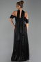 Abschlusskleid Lang Chiffon Schwarz ABU6300