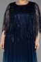 Marineblau Abendkleid İn Übergröße Chiffon Lang ABU4633