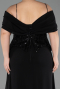 Abendgarderobe in Großen Größen Lang Chiffon Schwarz ABU6274