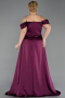 Abendkleid in Übergröße Lang Satin Pflaume ABU6307