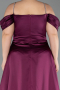 Abendkleid in Übergröße Lang Satin Pflaume ABU6307