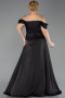 Abendkleid in Übergröße Lang Satin Schwarz ABU6307