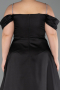 Abendkleid in Übergröße Lang Satin Schwarz ABU6307