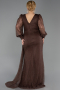 Abendkleid in Übergröße Lang Spitze Braun ABU6283
