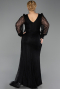 Abendkleid in Übergröße Lang Spitze Schwarz ABU6283