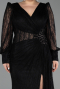 Abendkleid in Übergröße Lang Spitze Schwarz ABU6283
