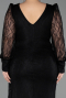 Abendkleid in Übergröße Lang Spitze Schwarz ABU6283